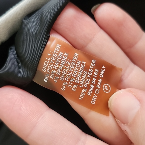 Calvin Klein black and white two button, career blazer, collarless, stretch. - Picture 9 of 10